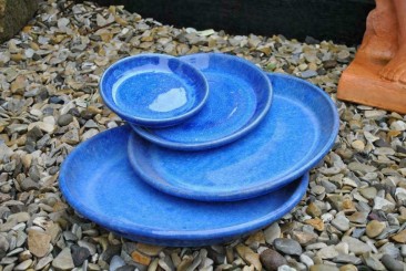 Vogeltränke,Untersetzer,wunderschönes blau,glasiert,4 Größen wählbar 24cm