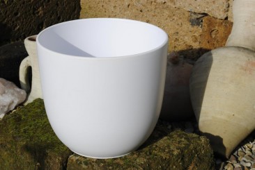 Übertopf,Keramiktopf für den Innenbereich,sehr modern,schlicht,weiß,31cm 