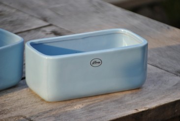 Jardinere, Übertopf, rechteckig, hellblau, 17cm, 3er Set 