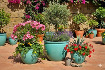 Pflanzkübel,Pflanzgefäß,Blumentopf,hübsches jadegrün,frostfest!3 Größen wählbar 