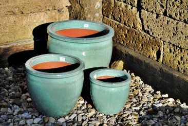 Pflanzkübel,Pflanzgefäß,Blumentopf,hübsches jadegrün,frostfest!3 Größen wählbar 28cm