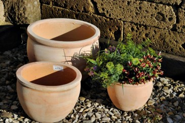 Pflanzkübel,Pflanzgefäß,Blumentopf,helles Terracotta,frostfest!3 Größen wählbar 28cm