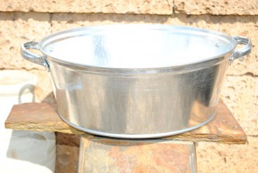 Zinkwanne,mit Henkeln,Pflanzgefäß,Miniteich,ca.36cm Durchmesser,Art.oz68 