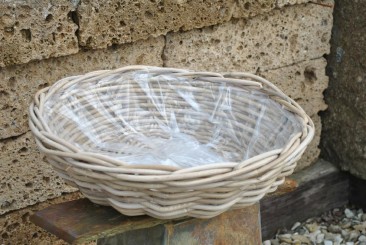 Weidenkorb, sehr stabil, flache Schale, bepflanzbar 50cm
