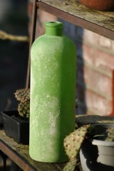 Glasvase,Flasche,gefrostet,4 wunderschöne Farben wählbar,33cm hoch moosgrün