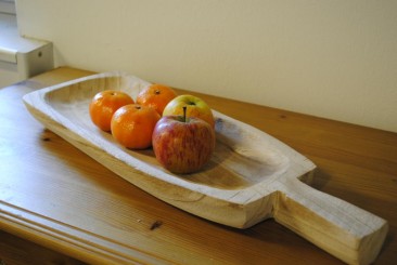 Holz Schale,Holztablett,Obstschale,aus Leichtholz,mit Griff,46cm lang 