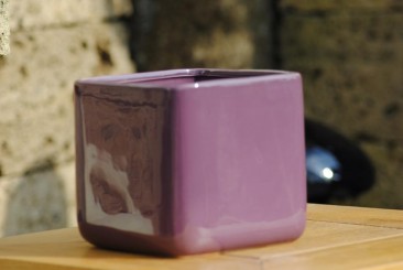 Übertöpfe, aubergine, eckig, 15cm 