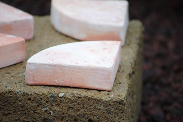 Kübelfüsse, Untersetzer, terracotta, 9cm,Dreiecke 6er Set 