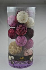 Dekokugeln aus Naturmaterialien,13teilig,bis 10cm lila/bunt