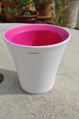 Orchideentöpfe, bi-colour, pink/weiß, 17cm 