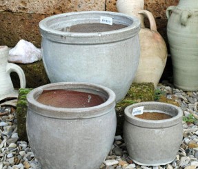 Pflanzkübel,Pflanzgefäß,Blumentopf,hübsches grau-weiß,frostfest!3 Größen wählbar 28cm