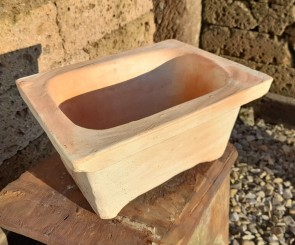 Pflanzkasten,Blumenkasten,rechteckig,sandfarben,tunesische Handarbeit,27cm 