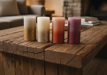 Stumpenkerzen,4 schöne Farben,Bolsius,130x68 mm,25% pflanzliches Wachs 