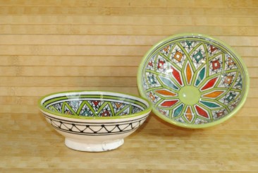 Keramikschale,tunesisches Kunsthandwerk,handbemalt 15cm,2er Set
