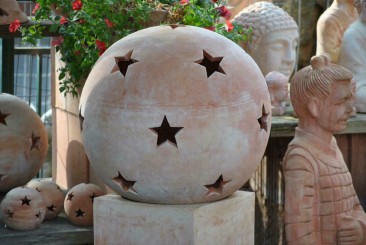 Dekokugel, Sternkugel aus terracotta, frostfest 