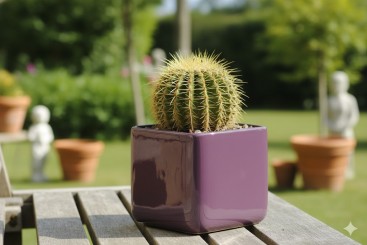 Übertöpfe, aubergine, eckig, 15cm 