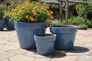 Pflanzkübel basic,Pflanzgefäß,Blumentopf,Grau/Grün,frostfest!3 Größen wählbar 