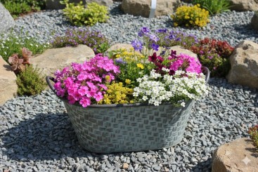 Zinkwanne-kasten,antik-grün,Pflanzgefäß,36cm Durchmesser,Art118617 