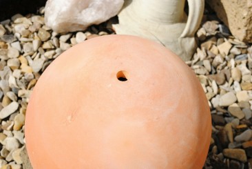 Terracottakugel mit Bohrung 16mm,für Wasserspiele,3 Größen wählbar 