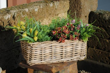 Weidenkorb,Blumenkasten,breite Form,sehr stabil,bepflanzbar,naturbelassen,drei Größen lieferbar 