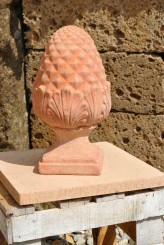 Zapfen,Pinienzapfen,helles Terracotta,Gartendeko 28cm