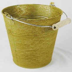 Zinkeimer,antik-gold,rund,17cm Ø,im 2er Set 