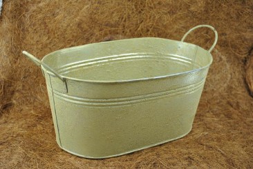 Zinkwanne,antik-gold,oval,,im 2er Set, 28cm 