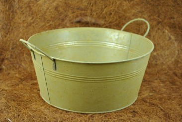 Zinkwanne,antik-gold,rund,im 2er Set 