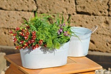 Zinkwanne,antik-weiß,oval,im 2er Set 23cm