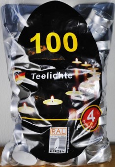 Teelichte,100er Gastropack,4 Std.Brenndauer,deutsche Ware 