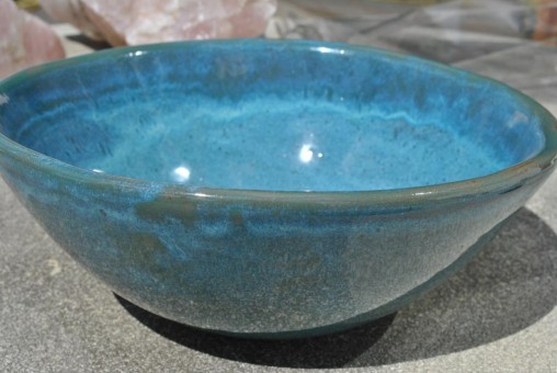 Keramikschalen,Kunsthandwerk,handgefertigt,jadegrün/blau,31cm Ø 