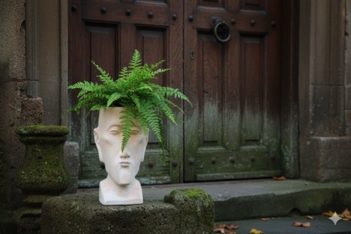 Männerkopf, bepflanzbar, terracotta , 41cm, frostbeständig 