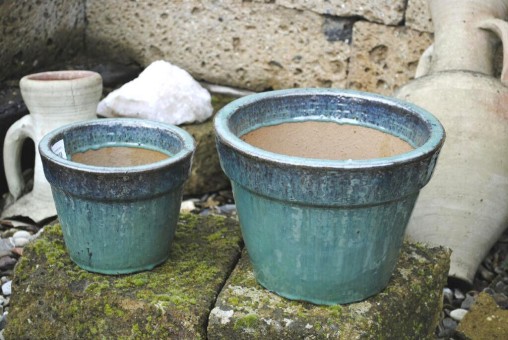 Pflanzkübel basic,Pflanzgefäß,Blumentopf,jadegrün,frostfest!3 Größen wählbar 27cm +18cm