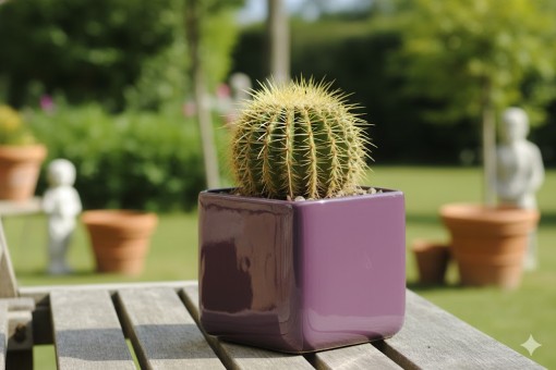 Übertöpfe, aubergine, eckig, 15cm 