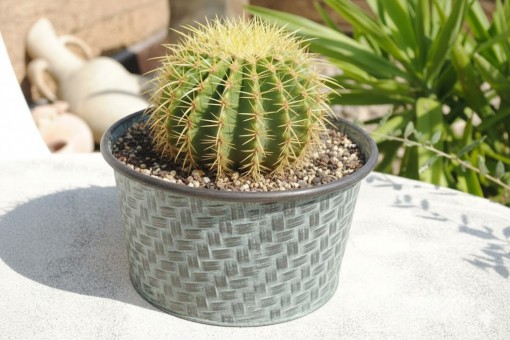 Zinkwanne,rund,antik-grün,Pflanzgefäß,28,5cm Durchmesser,Art118620 