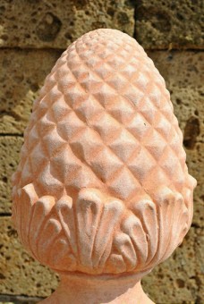 53cm Kunert-Keramik Zapfen,Pinienzapfen,helles Terracotta