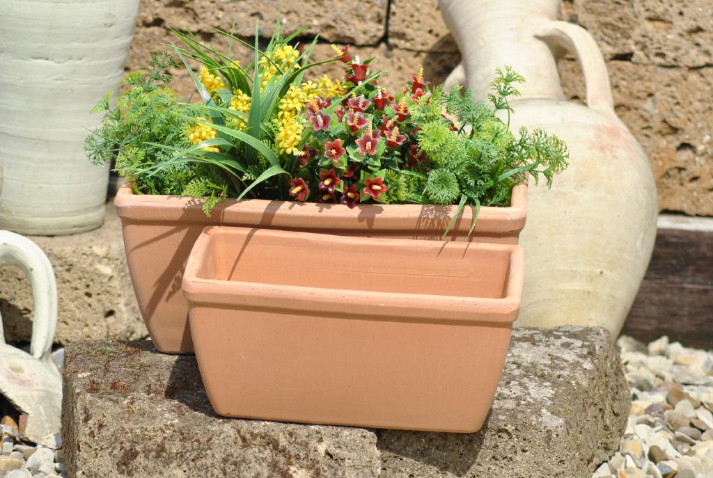 Kunert Keramik Pflanzkasten,Blumenkasten,Terracotta,antik hell,2